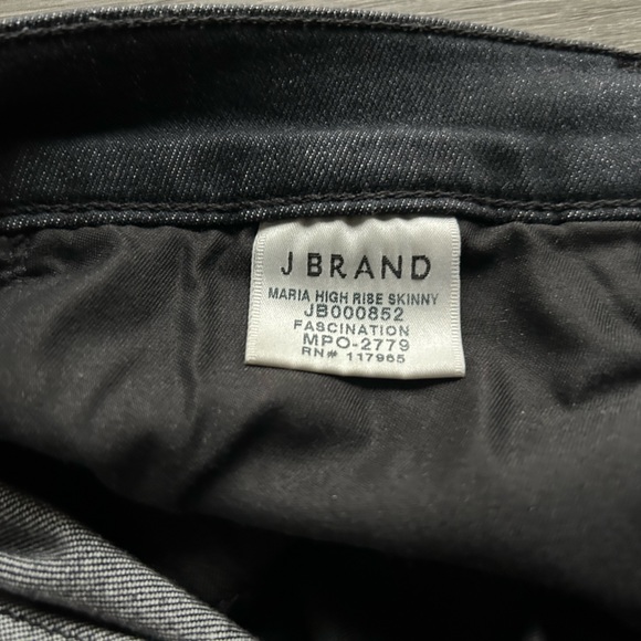 J BRAND Maria High Rise Skinny Jeans - Black Denim - Size 27 - Picture 4 of 9